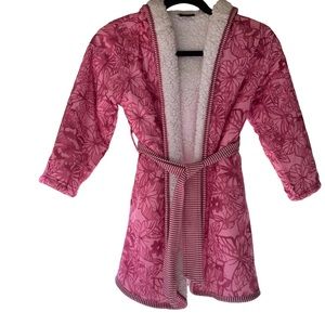 Girls Pink Housecoat / Robe (XS) 5/6 Flower and Butterfly Print Robe